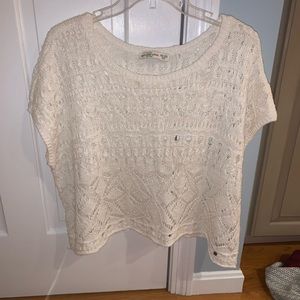 White cropped sweater